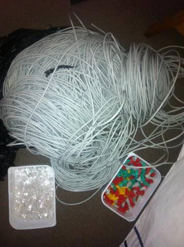 400M CAT5e Network Cabling + LOTS of CLIPS and Multi Colour BOOTS